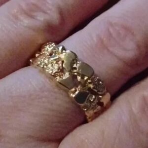 💙🌹Gold plated nugget ring